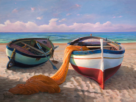 Adriano Galasso - Barche sulla spiaggia