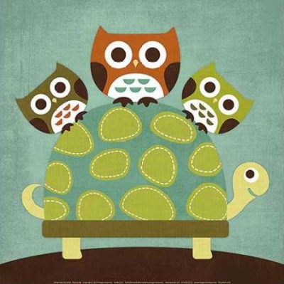 Lee Nancy – Three Owls on Turtle