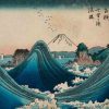 Ando Hiroshige - Mount Fuji seen through the waves at Manazato no hama