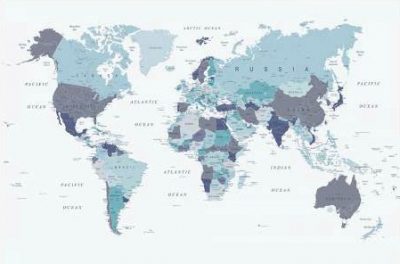 Urban Epiphany – World Map Blue 1