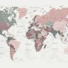 Urban Epiphany - World Map Pink Green 2