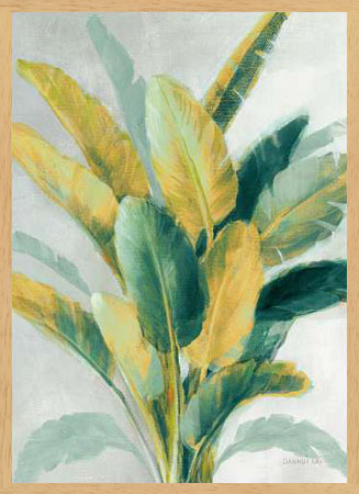 Poster με κορνίζα Nai Danhui – Greenhouse Palm II Teal Green and Gold Crop