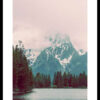 Poster με κορνίζα Nature Magick – Vintage Mountain Lake Pink Sky