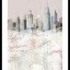 Poster με κορνίζα Isabelle Z – Blushing Manhattan Map II